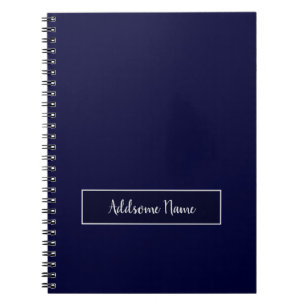 Solid Color Navy Blue Electronics Accessory Notebook