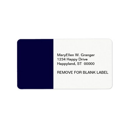 Solid Color Navy Blue Label