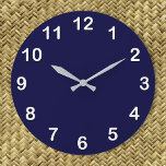 Solid Color: Navy Blue Large Clock at Zazzle