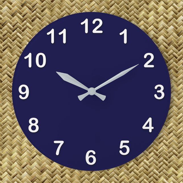 Solid Color: Navy Blue Large Clock (Creator Uploaded)