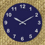 Solid Color: Navy Blue Large Clock