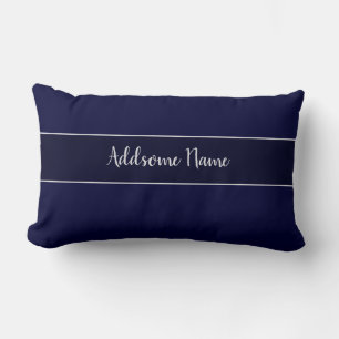 Solid color Navy Blue Modern Stylish Lumbar Pillow