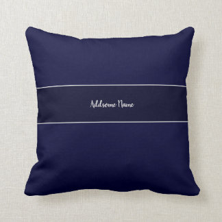 Solid color Navy Blue Modern Stylish Throw Pillow