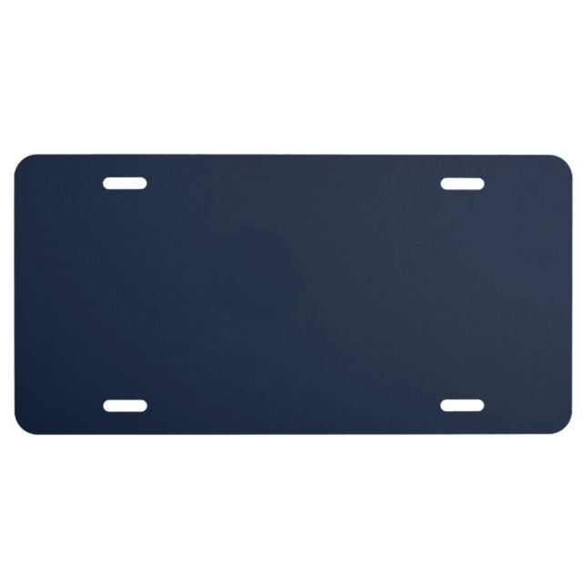 Solid color navy deep sea blue license plate (Front)