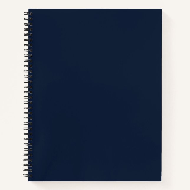 Solid color navy deep sea blue notebook (Front)