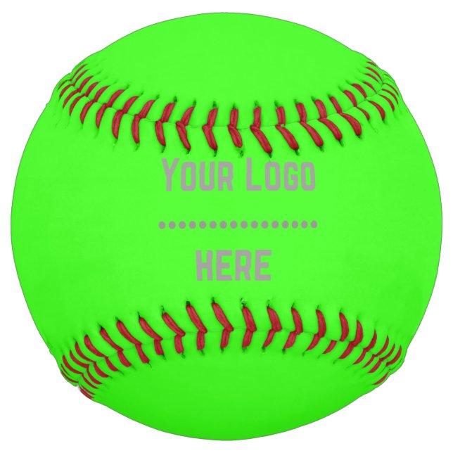 solid color  neon  green - your  logo softball (Front)