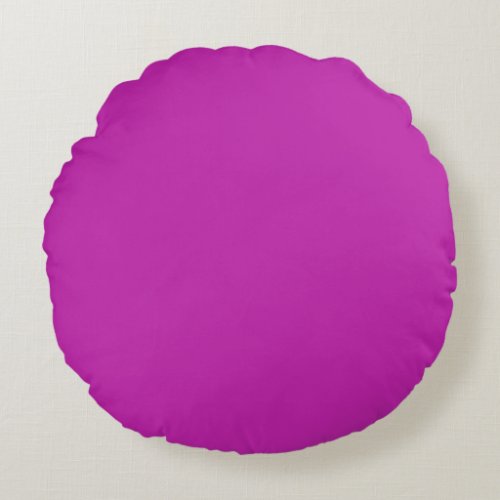 Solid color neon purple round pillow