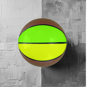 solid color neon  yellow and green basketball