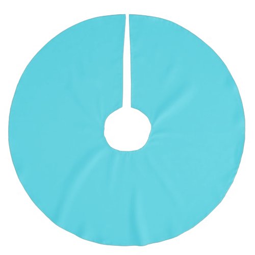 Solid color ocean aqua blue brushed polyester tree skirt