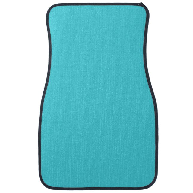Solid color ocean aqua blue car floor mat (Front)