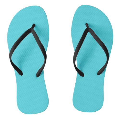 Solid color ocean aqua blue flip flops