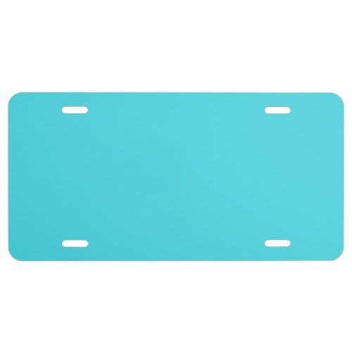Solid color ocean aqua blue license plate