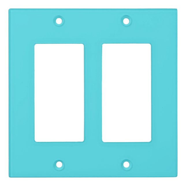 Solid color ocean aqua blue light switch cover (Front)
