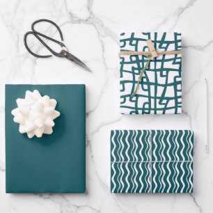 Solid color Oceanic Teal Wrapping Paper Sheets