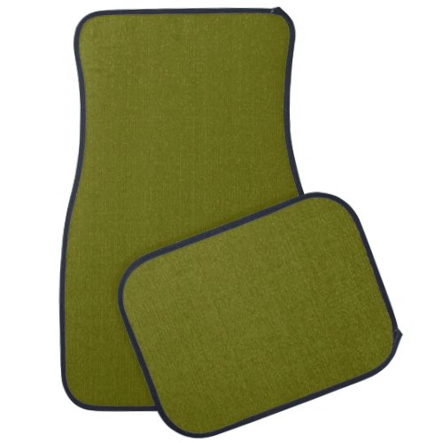 Solid color olive green car floor mat