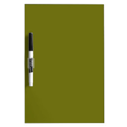 Solid color olive green dry erase board