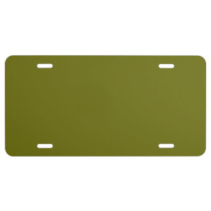 Solid color olive green license plate