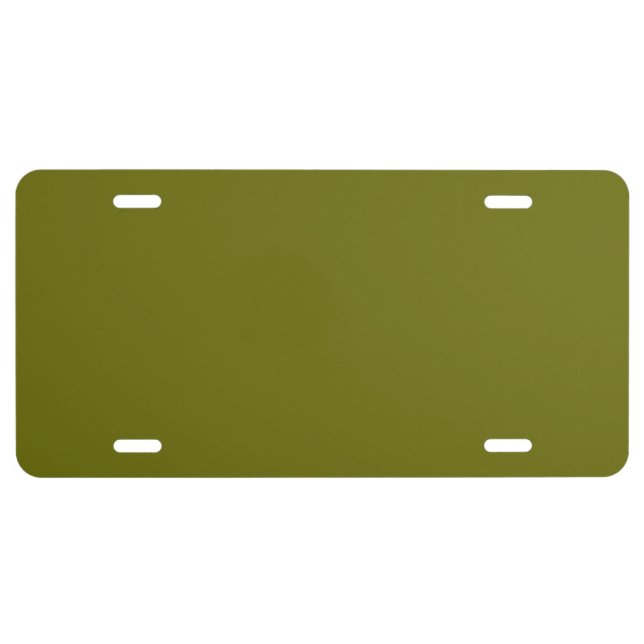 Solid color olive green license plate (Front)