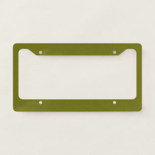 Solid color olive green license plate frame