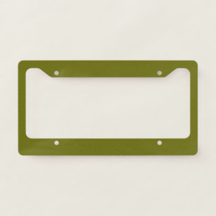Solid color olive green license plate frame