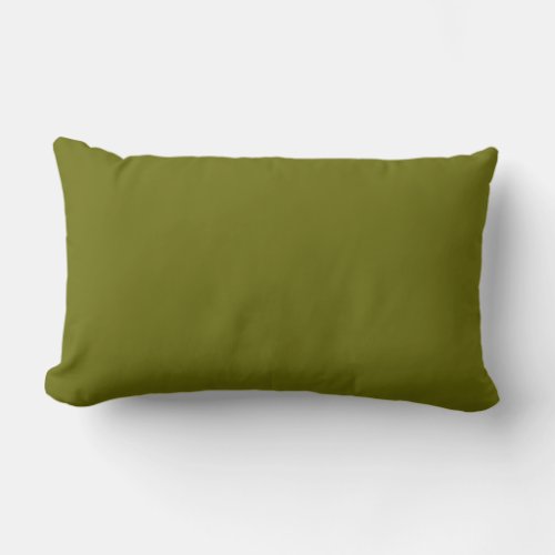 Solid color olive green lumbar pillow