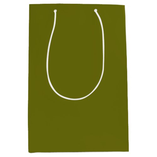 Solid color olive green medium gift bag