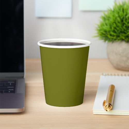 Solid color olive green paper cups