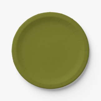 Solid color olive green paper plates