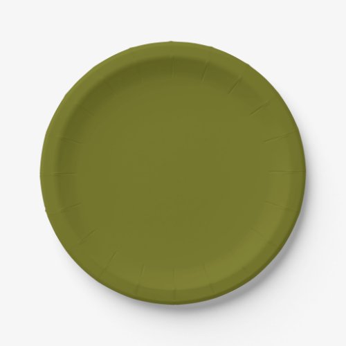 Solid color olive green paper plates
