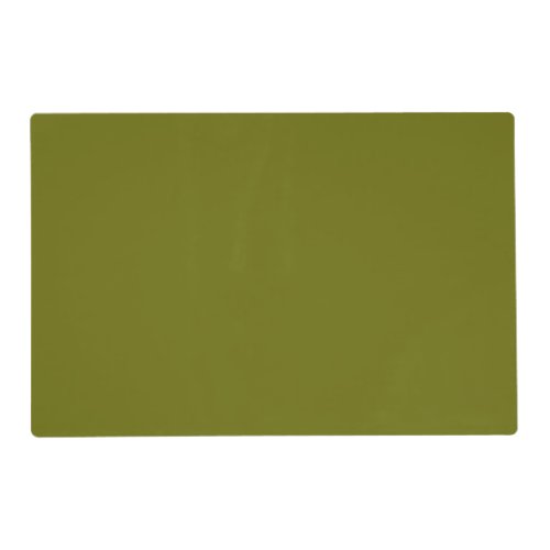 Solid color olive green placemat