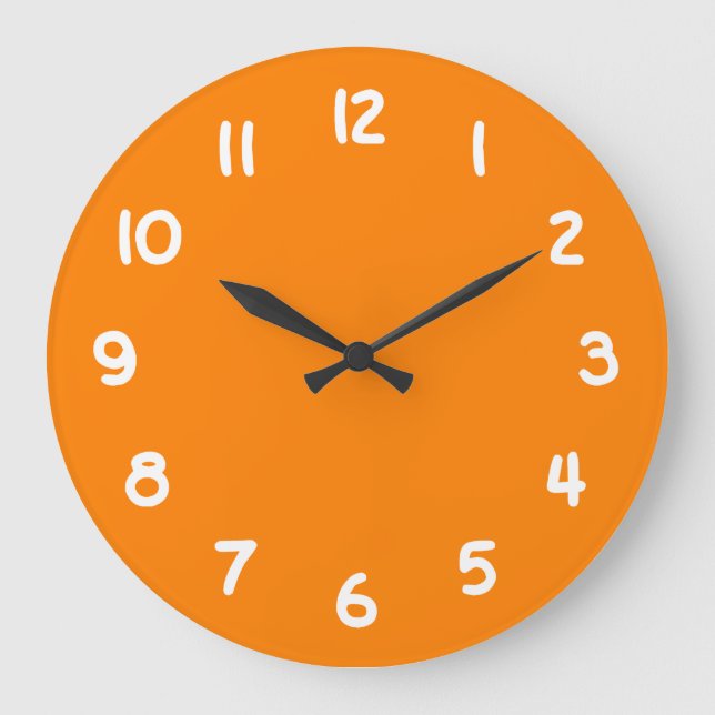 Solid Color Orange Large Clock (Front)