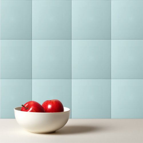 Solid color pale aqua blue ceramic tile