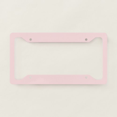 Solid Color Pale Pink License Plate Frame
