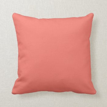 Solid Color Peach Echo Throw Pillow by StripyStripes at Zazzle
