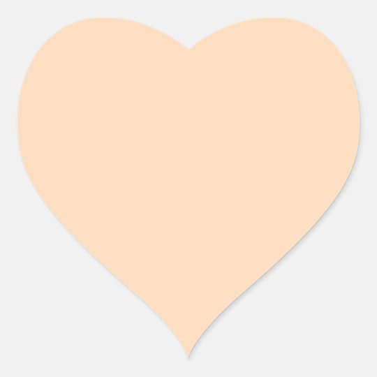 Solid Color Peach Puff Heart Sticker | Zazzle.com