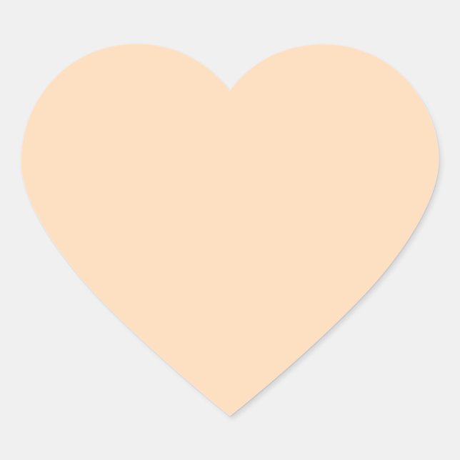 Solid Color Peach Puff Heart Sticker (Front)