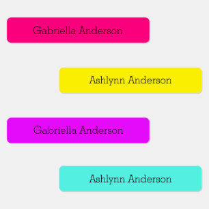 Solid Color Pink Blue Yellow Purple Kids' Labels
