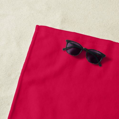 Solid color plain amaranth ruby red beach towel