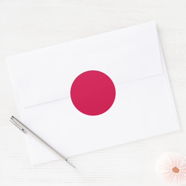 Solid color plain amaranth ruby red classic round sticker (Envelope)