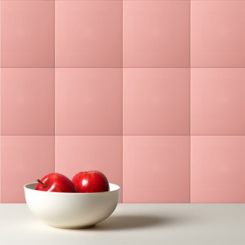 Solid color plain Apricot Blush pink Ceramic Tile
