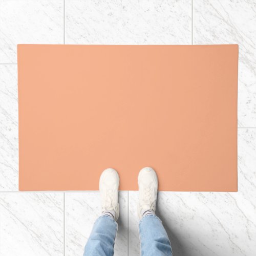 Solid color plain apricot pastel orange doormat