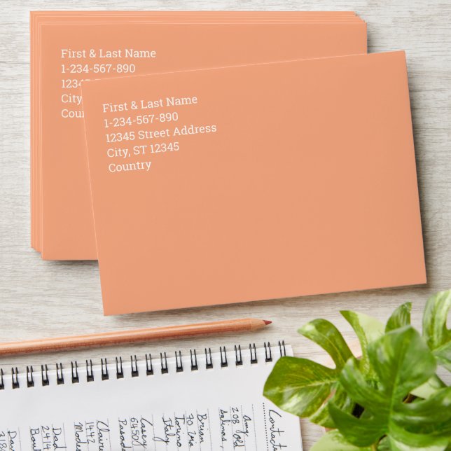 Solid color plain apricot pastel orange envelope (Stacked)