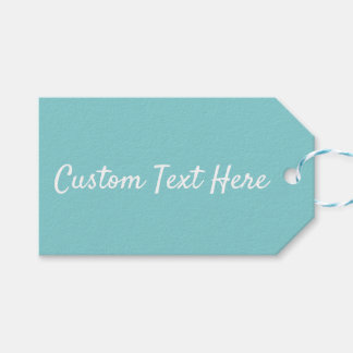 Solid color plain Aqua Splash blue Gift Tags