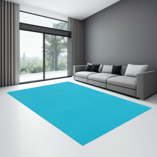 Solid color plain bright aqua Blue Atoll  Rug (Insitu (Indoor 3))