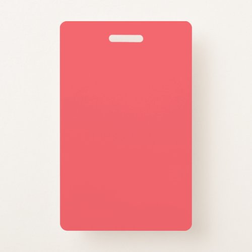 Solid color plain bright coral badge