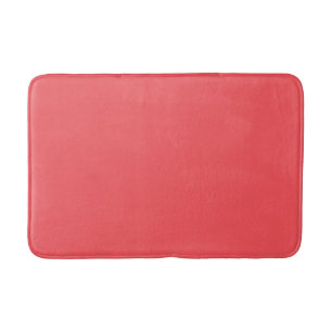 Solid color plain bright coral bath mat