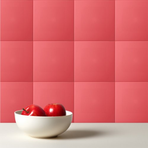 Solid color plain bright coral ceramic tile