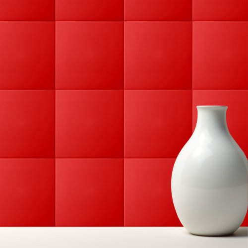 Solid color plain bright Luscious Red Ceramic Tile