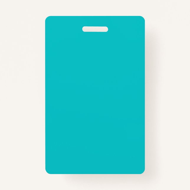 Solid color plain bright turquoise badge (Front)