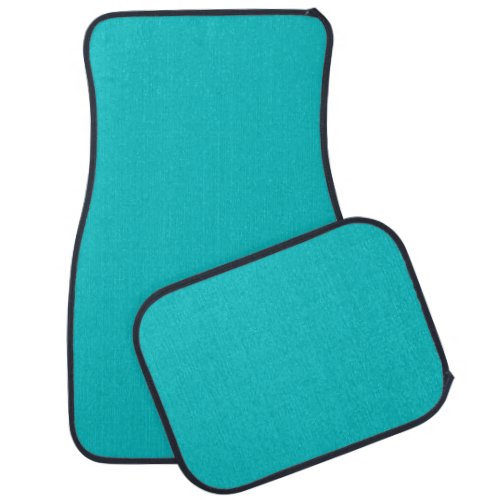 Solid color plain bright turquoise car floor mat